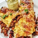Überbackene Enchiladas mit würziger Hackfleischfüllung 4 Überbackene Enchiladas mit würziger Hackfleischfüllung