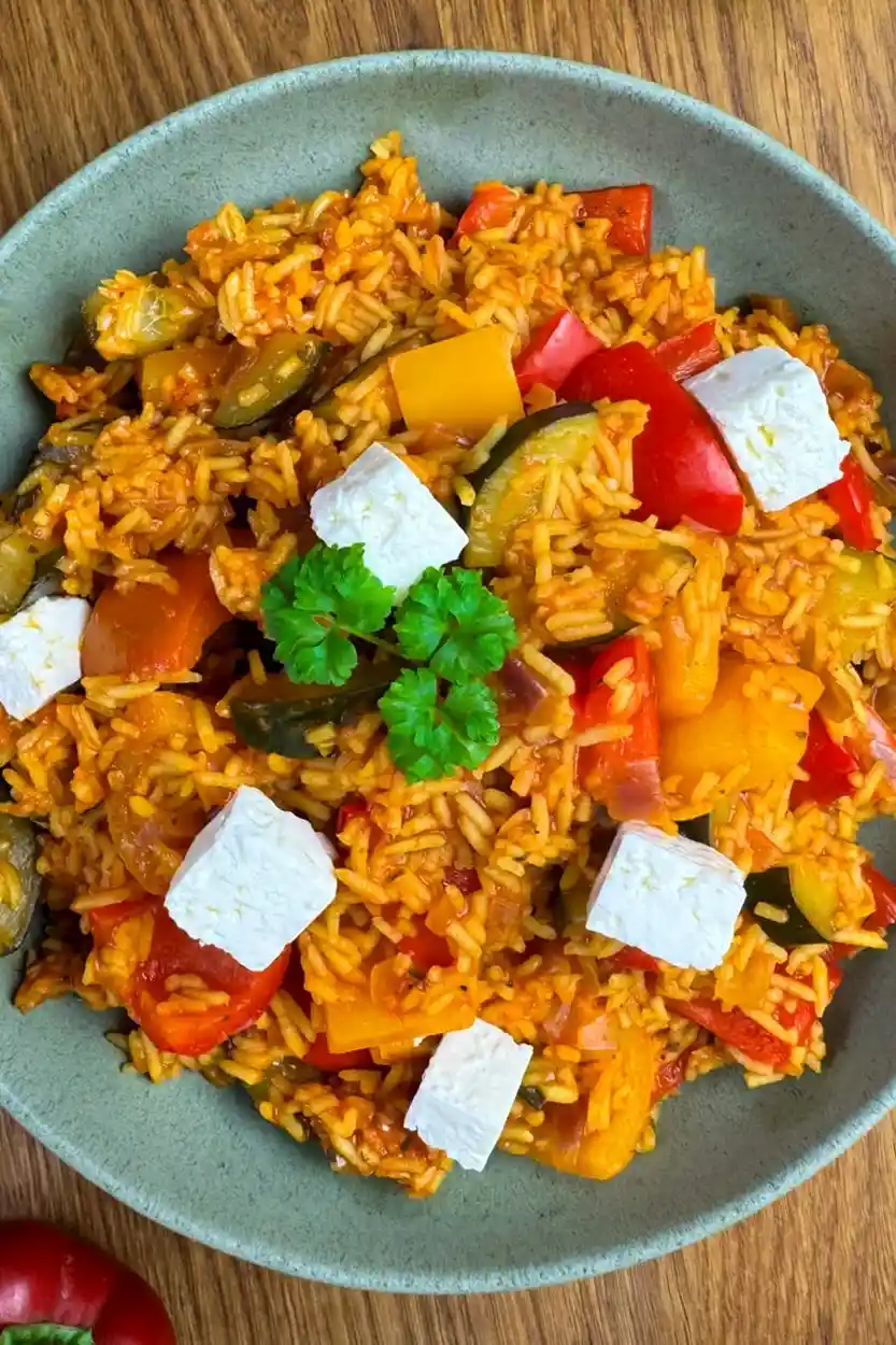 Gemüse Reispfanne mit Feta 3 Recipe image