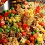 Nährstoffreiche Reis-Hackfleisch-Pfanne mit buntem Gemüse 4 Nährstoffreiche Reis-Hackfleisch-Pfanne mit buntem Gemüse