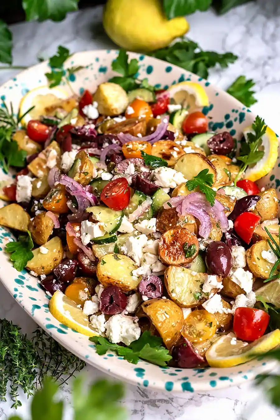 Mediterraner Kartoffelsalat mit Feta und Ofenkartoffeln 3 Recipe image