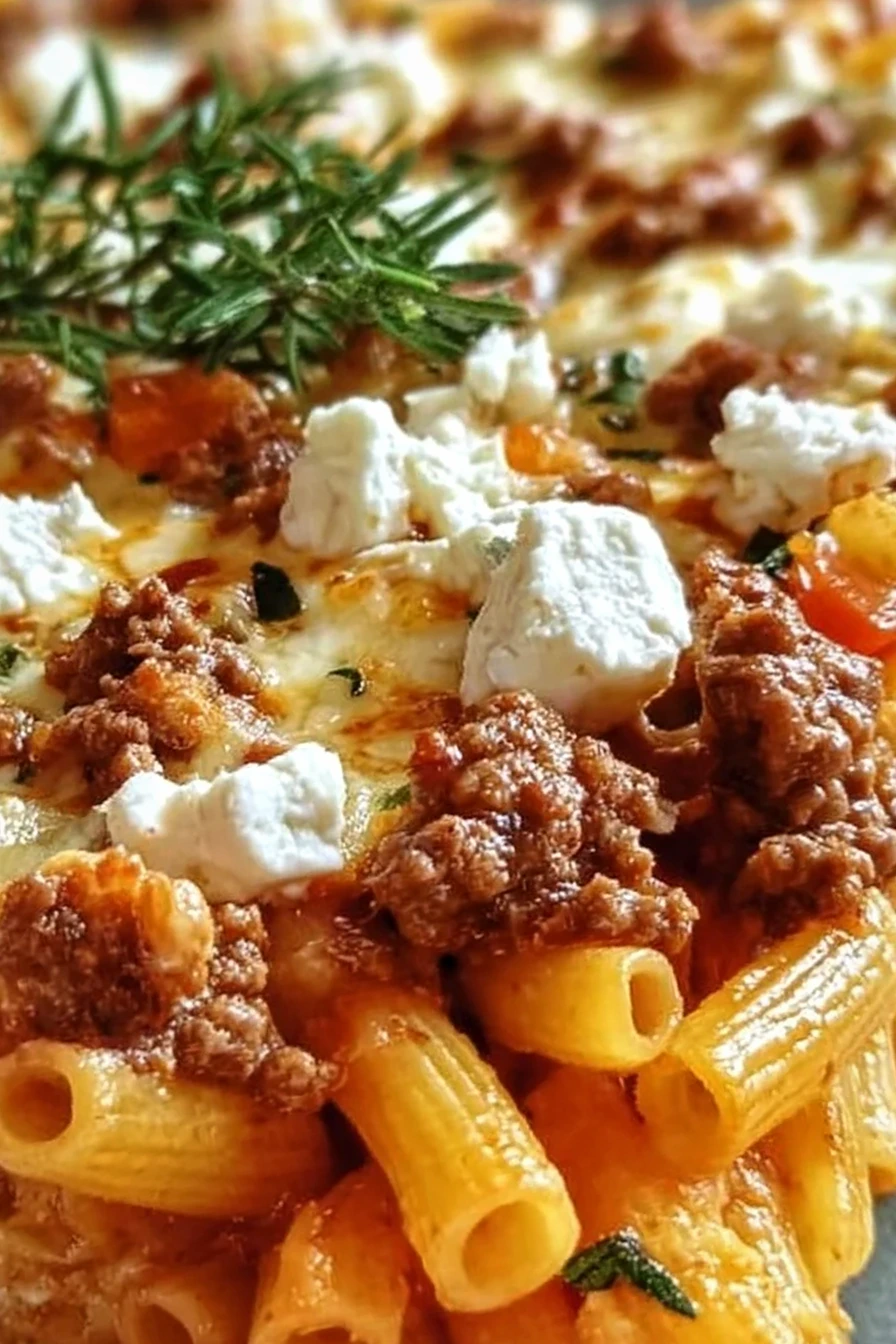 Griechischer Nudel-Auflauf mit Feta und Hackfleisch 3 Recipe image