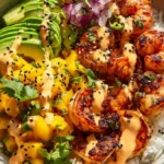 Gesunde Gegrillte Garnelen-Avocado-Bowls mit Mangosalsa 4 Gesunde Gegrillte Garnelen-Avocado-Bowls mit Mangosalsa
