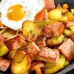 Herzhafte Rinderleberkäse-Kartoffel-Pfanne mit Spiegelei 4 Herzhafte Rinderleberkäse-Kartoffel-Pfanne mit Spiegelei