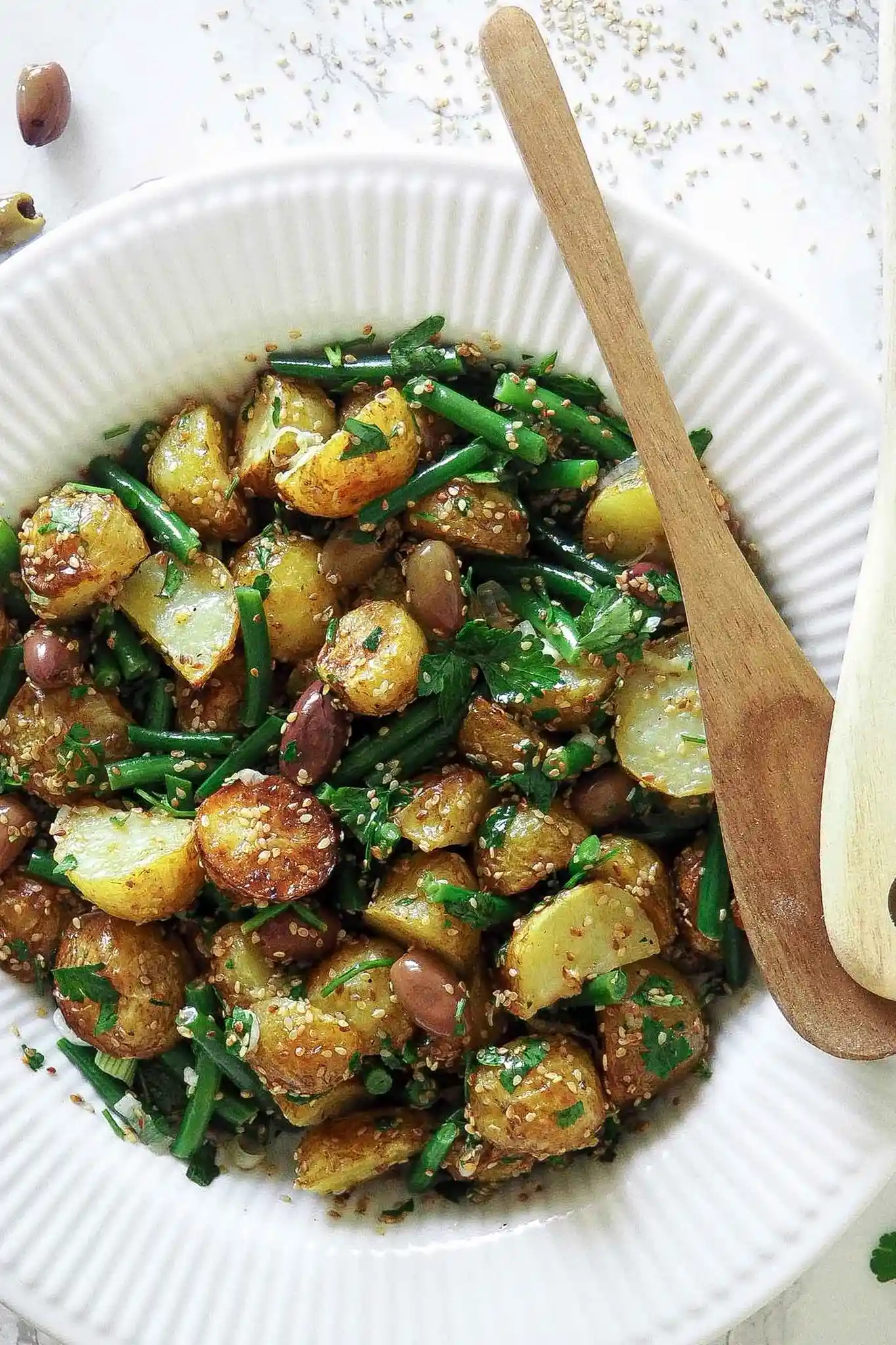 Kartoffelsalat mit Sesam und grünen Bohnen 3 Recipe image