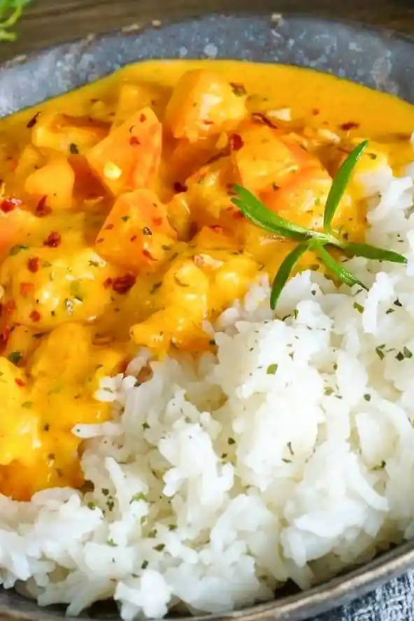 Kremiges Kürbis-Curry mit Kokosmilch und Ananas 3 Recipe image