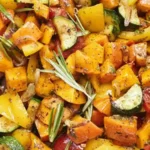 Bunte Kürbis-Gemüse-Pfanne mit Vollkornreis 4 Bunte Kürbis-Gemüse-Pfanne mit Vollkornreis