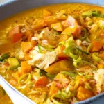Wärmender Kürbis-Hähnchen-Eintopf mit Kokosmilch 4 Wärmender Kürbis-Hähnchen-Eintopf mit Kokosmilch