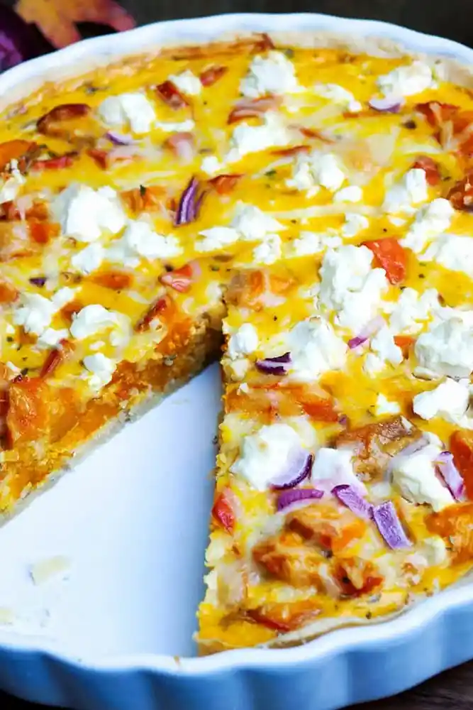 Herzhafte Kürbis-Quiche mit Feta und Mürbeteig 3 Recipe image