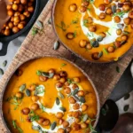 Vegane Kürbis Suppe mit knusprigen Kichererbsen 4 Vegane Kürbis Suppe mit knusprigen Kichererbsen