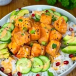 Gesunde Lachs Bowl mit Basmati-Reis 4 Gesunde Lachs Bowl mit Basmati-Reis