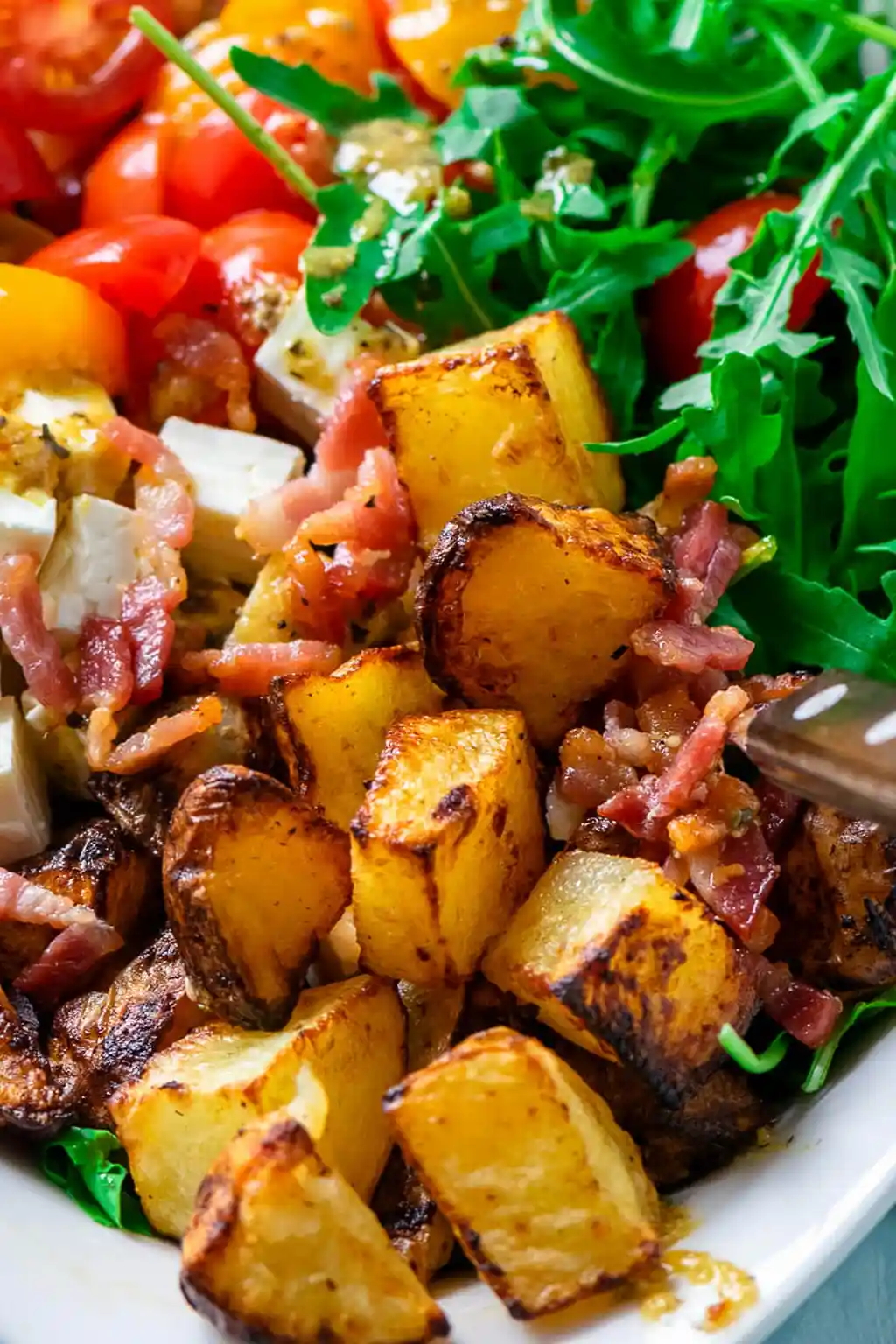 Lauwarmer Honig-Senf-Kartoffelsalat mit Rucola und Räuchertofu 3 Recipe image