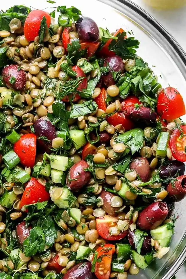 Frischer Mediterraner Linsensalat (Vegan) 3 Recipe image