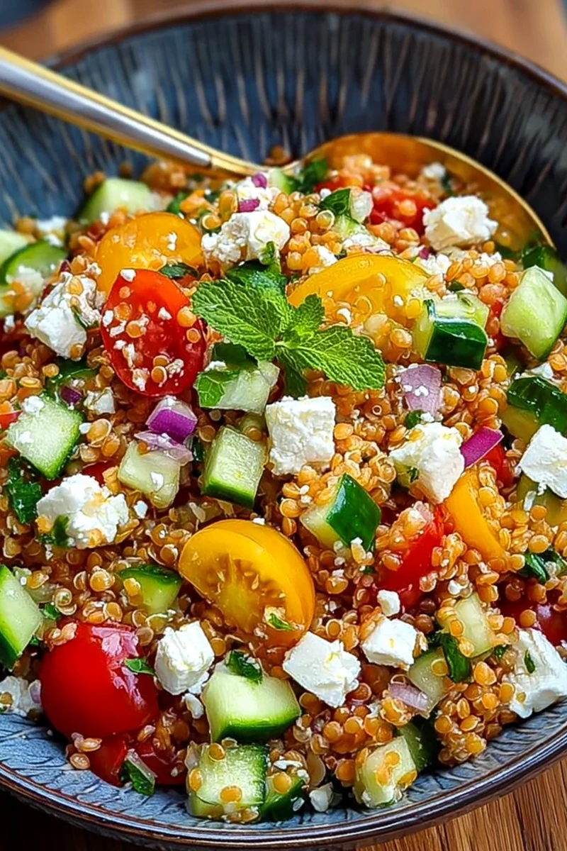 Orientalischer Rote Linsensalat mit Feta 3 Recipe image