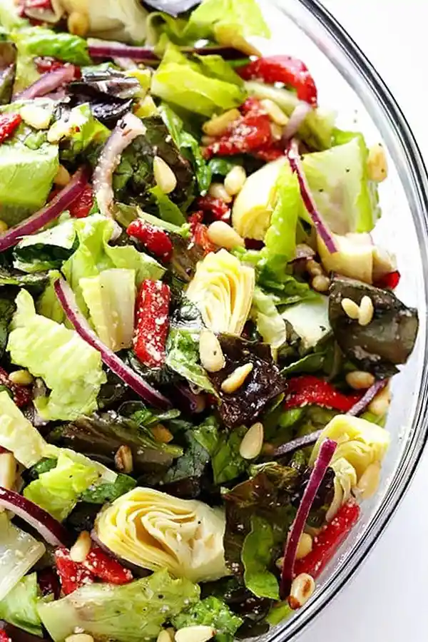 Bunter Italienischer Familiensalat mit Artischocken und Parmesan 3 Recipe image