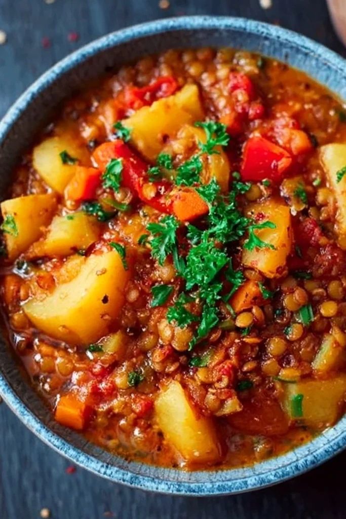 Herzhafter Paprika-Kartoffel-Topf mit Linsen 3 Recipe image