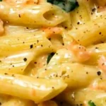 Cremige Penne mit Räucherlachs und Spinat 4 Cremige Penne mit Räucherlachs und Spinat