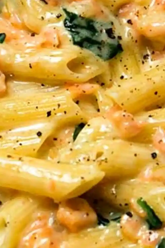 Cremige Penne mit Räucherlachs und Spinat 3 Recipe image