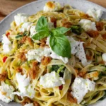 Pikante Sommer-Tagliatelle mit Zucchini und Zitronen-Crunch 4 Pikante Sommer-Tagliatelle mit Zucchini und Zitronen-Crunch
