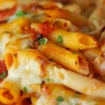 Cremiger Rigatoni-Pasta-Auflauf mit Tomaten und Käse 4 Cremiger Rigatoni-Pasta-Auflauf mit Tomaten und Käse