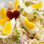 Traditioneller sächsischer Kartoffelsalat mit Apfel und Fleischsalat 4 Traditioneller sächsischer Kartoffelsalat mit Apfel und Fleischsalat