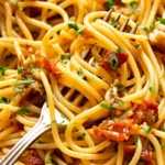 Würzige Spaghetti alla Siciliana mit sonnengetrockneten Tomaten 4 Würzige Spaghetti alla Siciliana mit sonnengetrockneten Tomaten