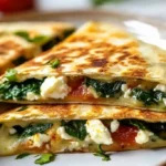 Herzhafte Spinat-Feta-Quesadillas: Schnell und Mediterran 4 Herzhafte Spinat-Feta-Quesadillas: Schnell und Mediterran