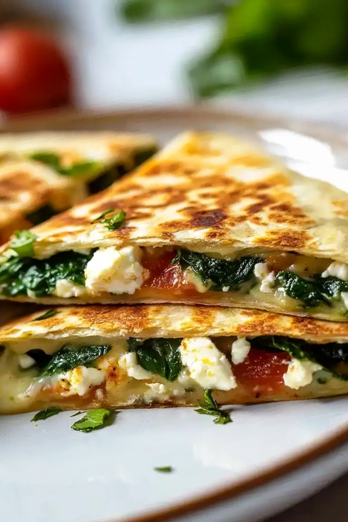 Herzhafte Spinat-Feta-Quesadillas: Schnell und Mediterran 3 Recipe image
