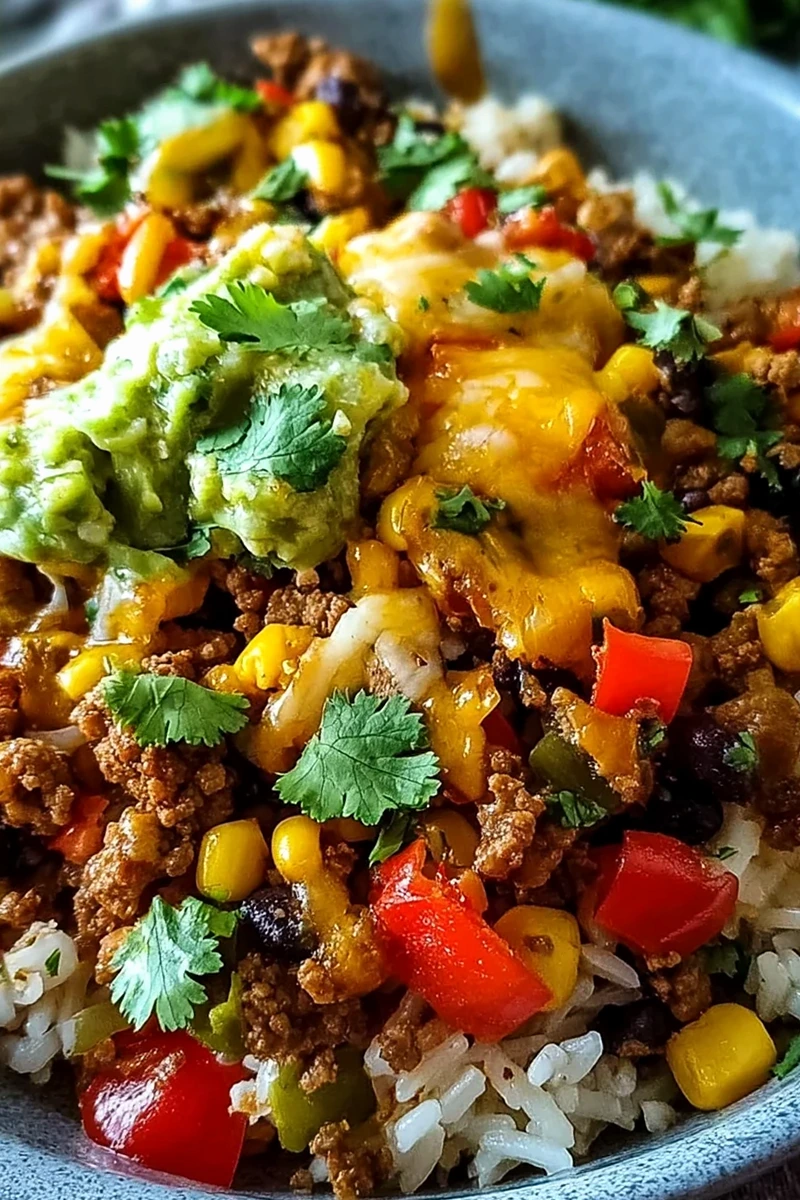 Taco Reis Bowl: Würziges und gesundes Abendessen 3 Recipe image