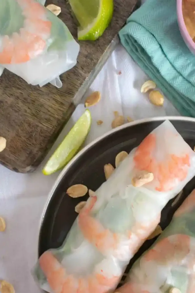Frische Vietnamesische Garnelen-Reispapierrollen