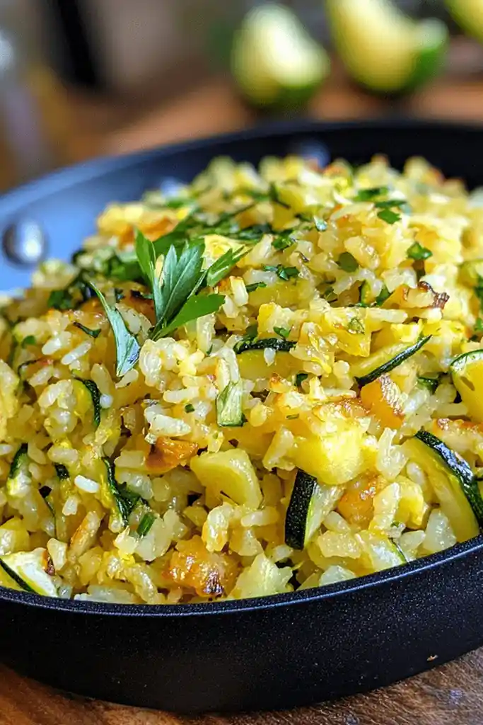 Zucchini-Reis-Pfanne: Ein schnelles und cremiges Rezept 3 Recipe image