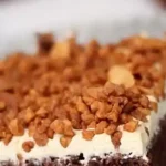 Blechkuchen mit gebrannten Mandeln und Schokoboden 4 Blechkuchen mit gebrannten Mandeln und Schokoboden