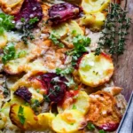 Bunter Kartoffelgratin mit Gemüse aus dem Ofen 4 Bunter Kartoffelgratin mit Gemüse aus dem Ofen
