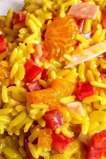 Bunter Reissalat mit Paprika und Mandarinen 3 Recipe image