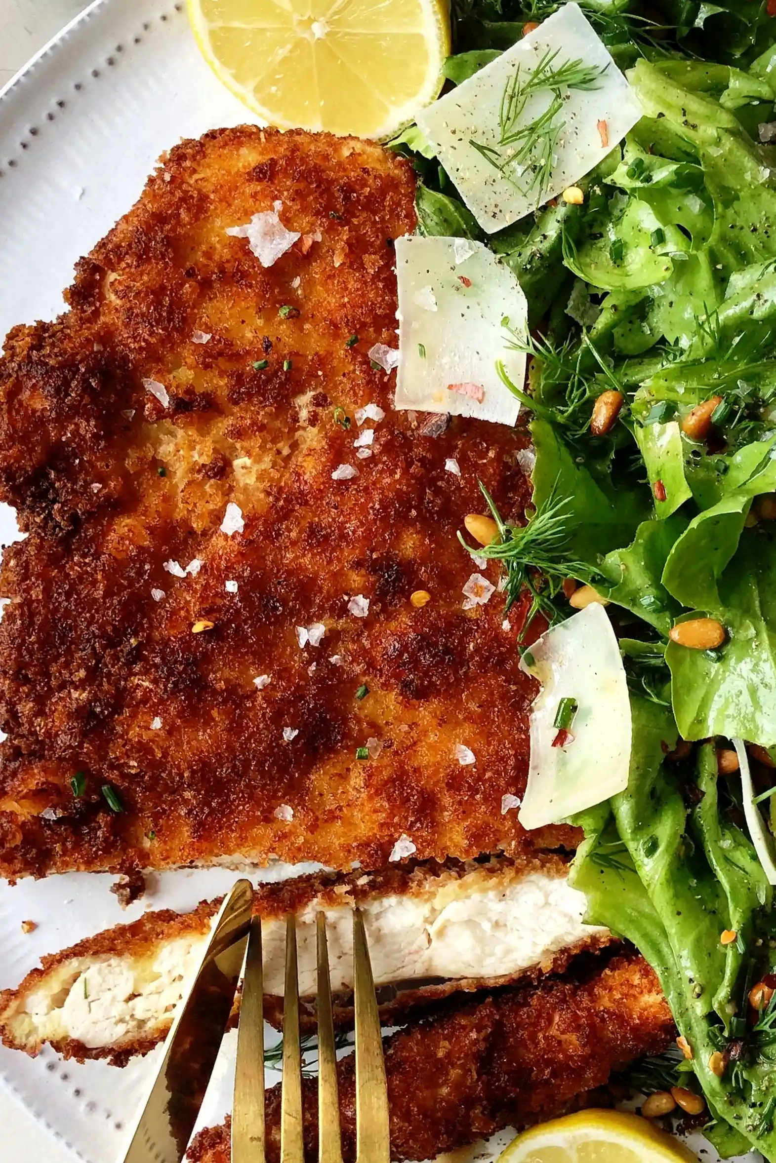 Hähnchen Milanese mit kräuterreichem Endiviensalat 3 Recipe image