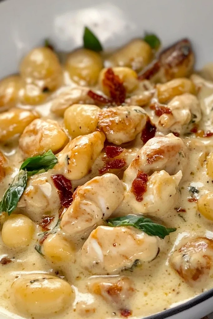 Saftiges Hähnchen in Sahnesoße mit Gnocchi 3 Recipe image