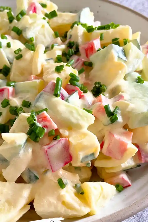 Cremiger Düsseldorfer Kartoffelsalat mit frischem Gemüse 3 Recipe image