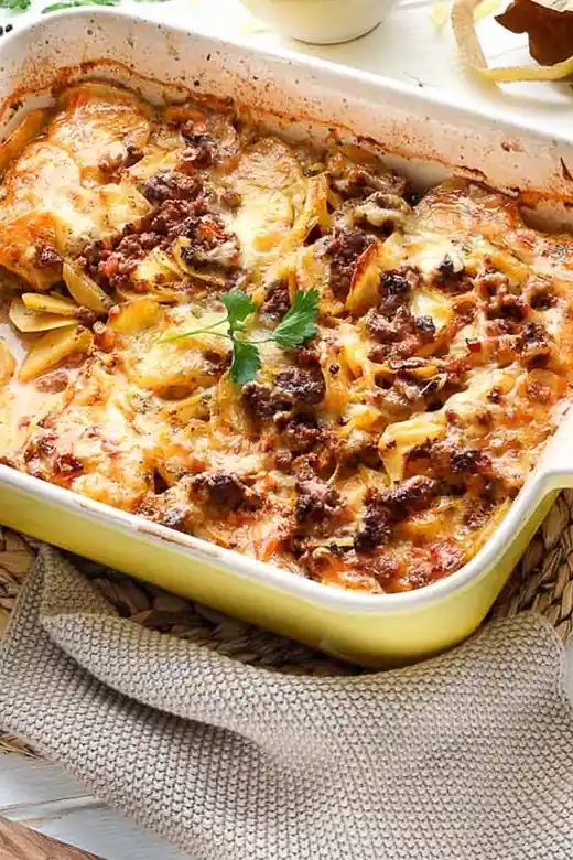 Herzhafter Kartoffelauflauf mit Hackfleisch und Käseüberzug 3 Recipe image