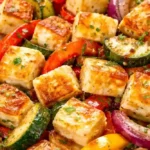 Bunte Gemüsepfanne mit goldbraunem Halloumi 4 Bunte Gemüsepfanne mit goldbraunem Halloumi