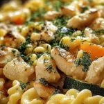 Herzhafte Spätzle-Pfanne mit Hähnchen und buntem Gemüse 4 Herzhafte Spätzle-Pfanne mit Hähnchen und buntem Gemüse
