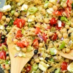 Proteinreicher Linsen-Pasta-Salat mit Kichererbsen und Feta 4 Proteinreicher Linsen-Pasta-Salat mit Kichererbsen und Feta
