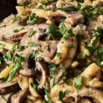 Würzig-cremige Spätzle-Pfanne mit Champignons 4 Würzig-cremige Spätzle-Pfanne mit Champignons