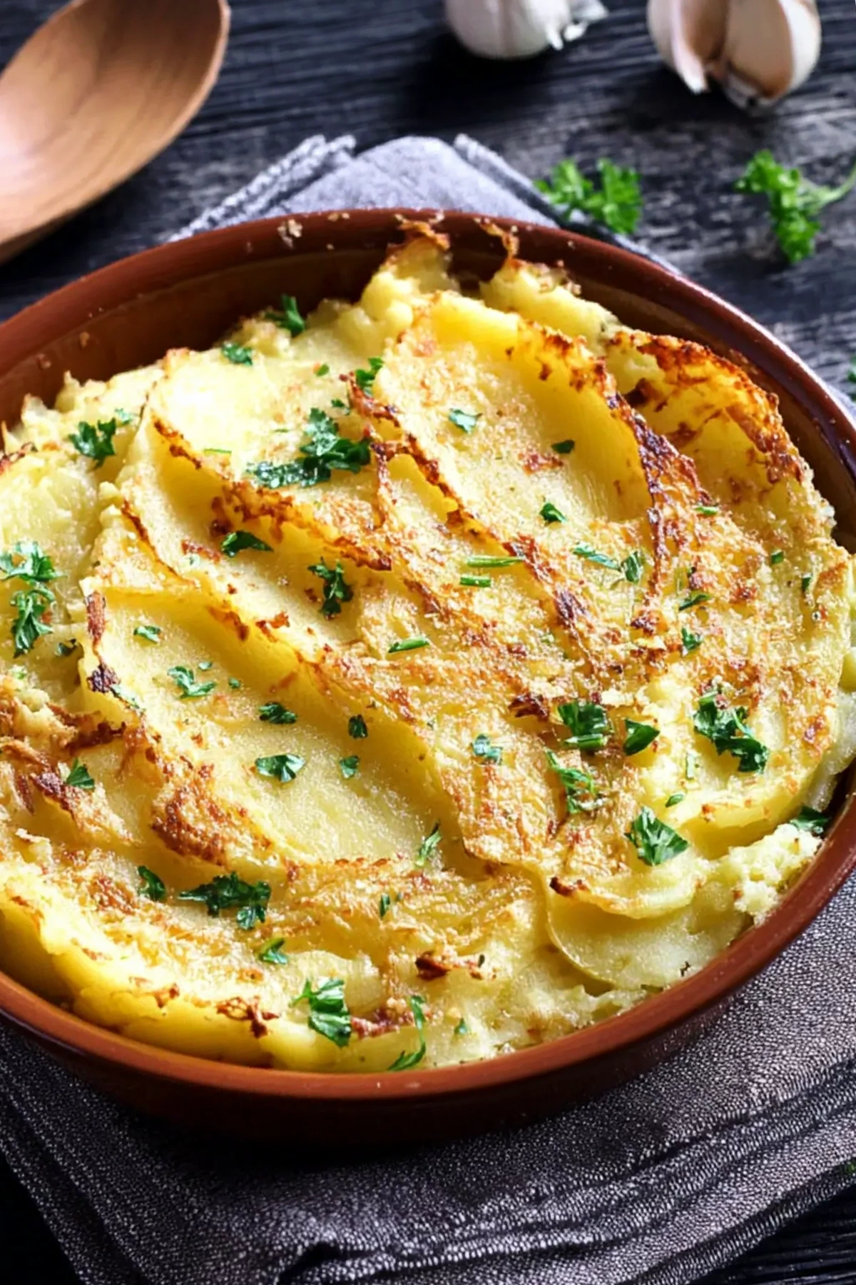 Überbackenes Kartoffelpüree mit Parmesan und Knoblauch 3 Recipe image