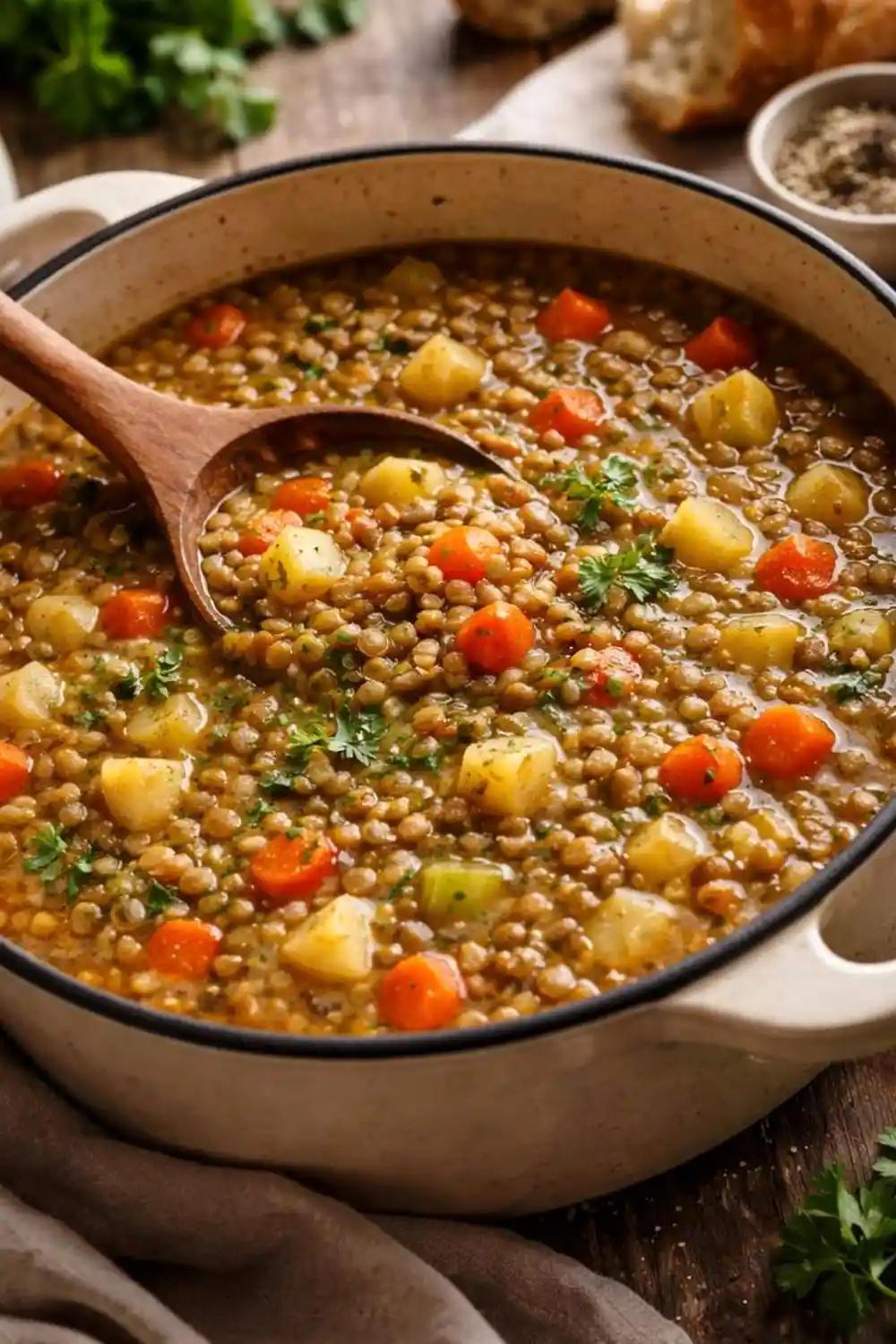 Herzhafter Linseneintopf mit Wurzelgemüse 3 Recipe image