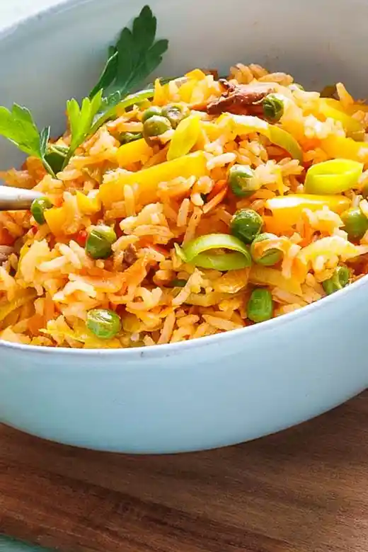 Bunte Gemüse-Reispfanne für den Alltag 3 Recipe image