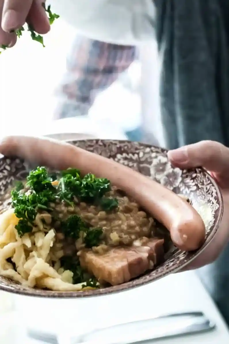 Traditionelle Schwäbische Linsen mit hausgemachten Spätzle 3 Recipe image