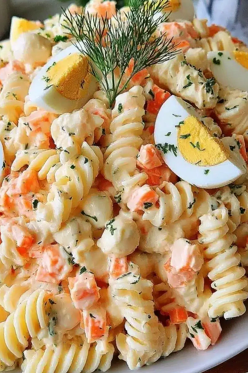 Schneller Nudelsalat mit Surimi und hartgekochten Eiern 3 Recipe image