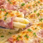 Überbackene Spargelröllchen mit Putenbrust und Käse 4 Überbackene Spargelröllchen mit Putenbrust und Käse
