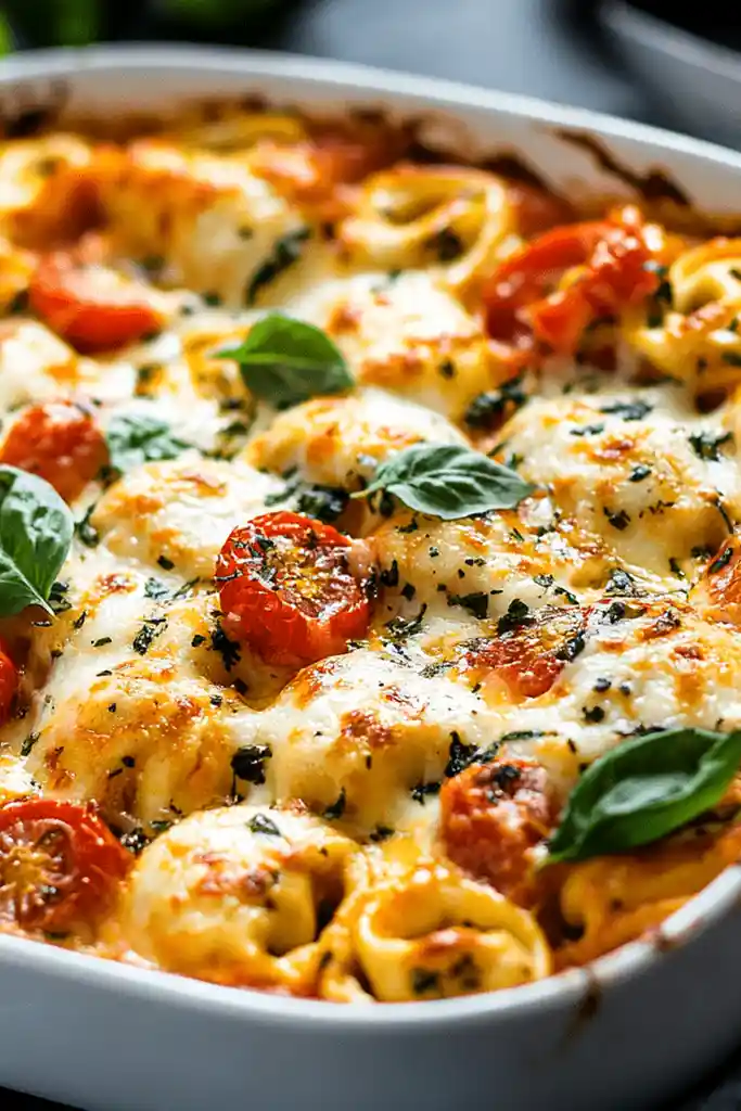 Überbackener Tortellini-Auflauf mit Tomaten und Mozzarella 3 Recipe image