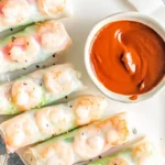 Frische Vietnamesische Sommerrollen mit Garnelen 4 Frische Vietnamesische Sommerrollen mit Garnelen