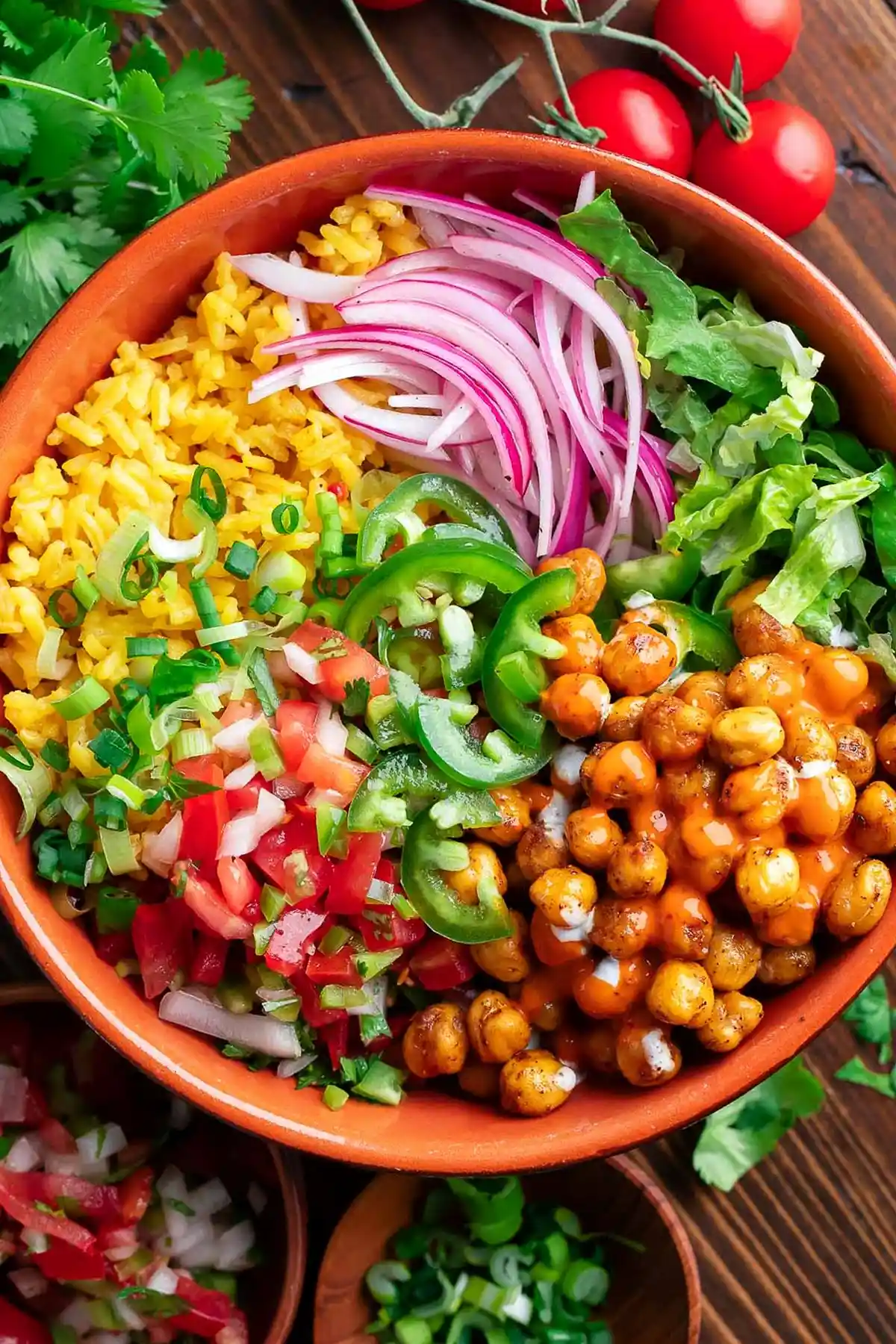 Knusprige Kichererbsen-Burrito-Bowls 3 Knusprige Kichererbsen-Burrito-Bowls
